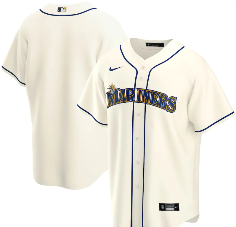 Men's Seattle Mariners  Cream White Base Stitched Jersey